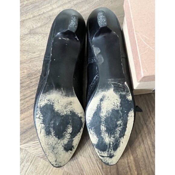 VTG 60s Johansen Shoes Womens 8.5 NARROW 4A Pointy Lace Up Kitten Heels Witchy - Picture 5 of 13